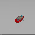 Red Water Transport Boat Featuring Open Cockpit Wooden Seats And Modern Design