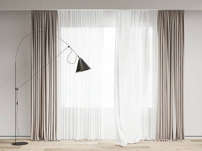 modern curtain fabric curtain gauze curtain fabric curtain 3d model