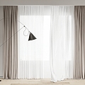 modern curtain fabric curtain gauze curtain fabric curtain 3d model