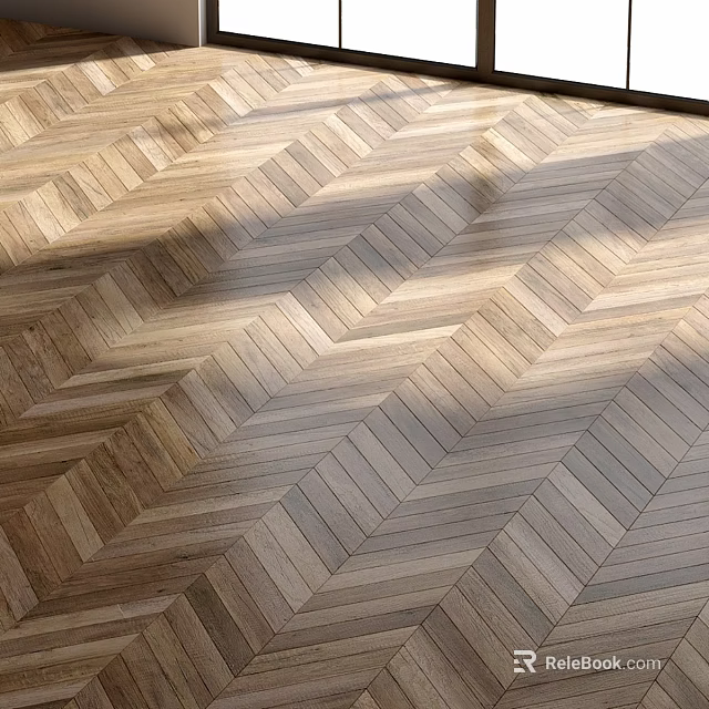 Classic Wooden Floor Components With Herringbone Pattern Natural Light And Texture 3d model