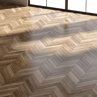 Classic Wooden Floor Components With Herringbone Pattern Natural Light And Texture 3d model
