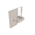Elegant Modern Bathroom Cabinet Featuring White Finish Marble Countertop Wall Mirror And Drawer Storage