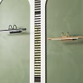 Modern Black And Gold Wall Lamps With Sleek Design Mounted On Green Interior Walls