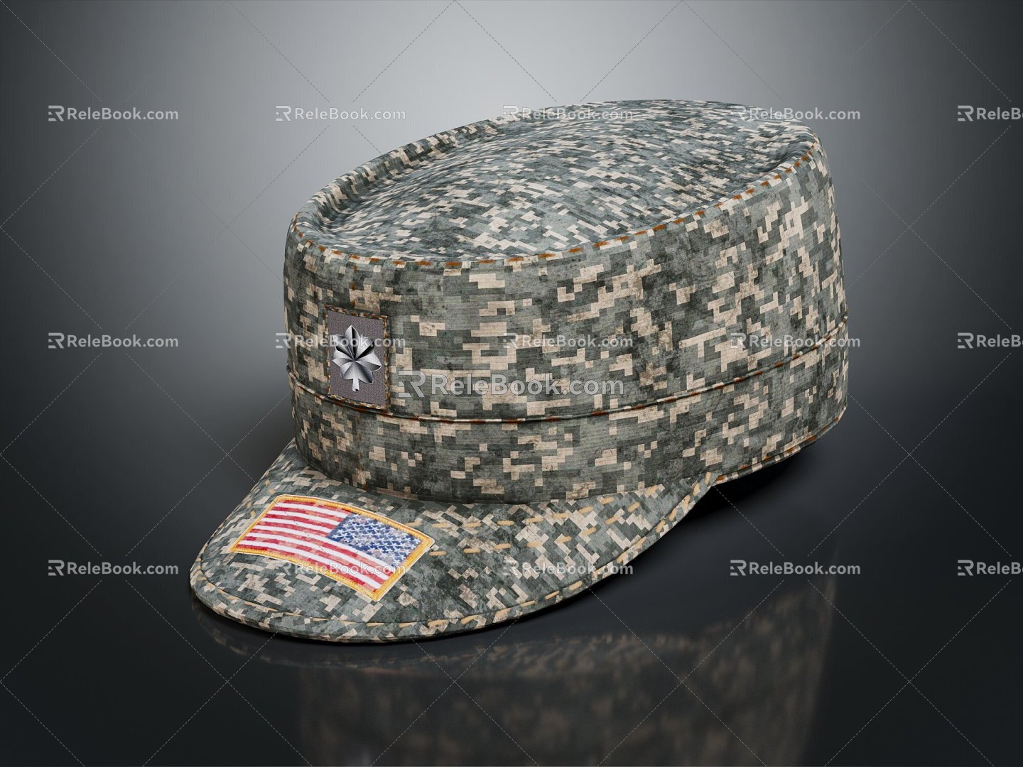 modern military cap camouflage cap police cap officer cap 3d model