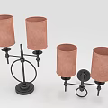 Modern Lighting Combinations With Pink Cylindrical Shades And Black Metal Frames For Home Decor