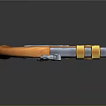 Orange Grip Vintage Pistol with Metal Barrel and Classic Firearm Design