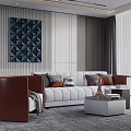 Modern Sofa Coffee Table Combination Special-shaped Sofa Coffee Table Combination 3d model