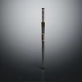 Ancient Long Staff Weapon With Metal Accents And Wooden Shaft Design