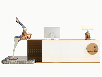 Modern reception desk 3d model