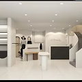 Modern Beauty Hair Salon Interior With Styling Chairs Mirrors And Reception Desk