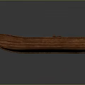 Simple Design Handcrafted Wooden Boat With Interior Planks On Gray Background