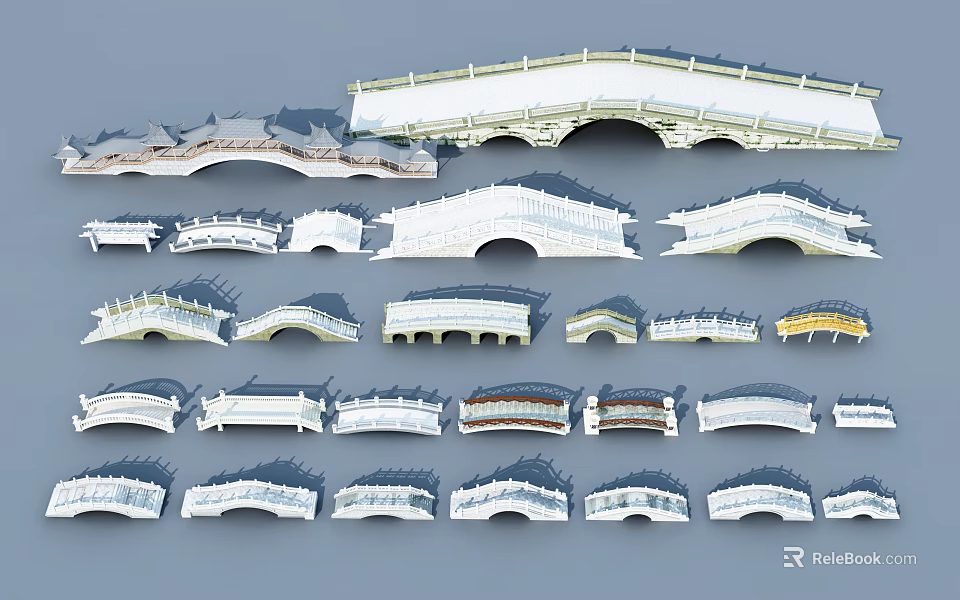 Collection of Assorted Bridge Models With Diverse Architectural Styles And Design Features 3d model
