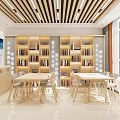 Bright Book Art Reading Space with Modern Bookshelves and Natural Light Windows