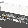 Modern Industrial Equipment Production Line With Automated Machinery And Workers