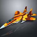 Modern Fighter Jet With Orange And Brown Camouflage Sleek Aerodynamic Design