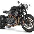 Vintage Black Motorcycle With Copper Accents Spoked Wheels And Single Seat Design