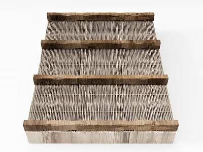 Modern Ceiling Log Ceiling Grass Mat Ceiling 3d model