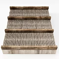 Modern Ceiling Log Ceiling Grass Mat Ceiling 3d model
