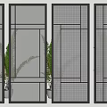 Modern Partition Designs With Various Patterns And Green Plants For Interior Decor 3d model