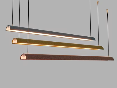 Modern Linear Pendant Lights in Various Colors with Hanging Design and Illuminated Glow 3d model