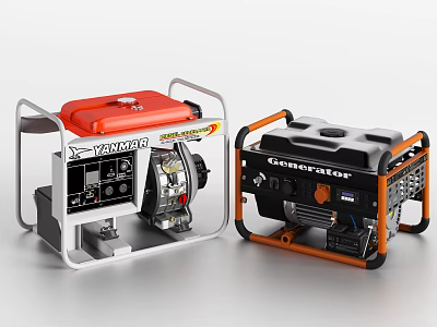 Industrial Generators Red And Black Design Portable Power Equipment Yamaha Brand 3d model