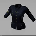 Navy Blue Uniform Jacket With Gold Buttons Epaulets And Sleeve Stripes