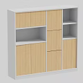 Modern File Cabinet With Wooden Panels White Frame And Multiple Compartments 3d model