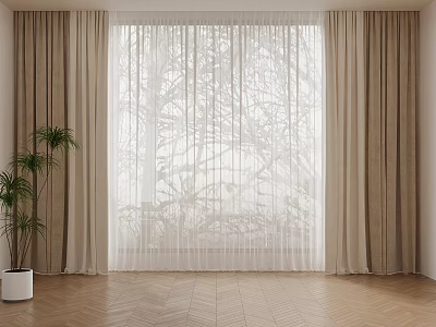 modern curtain cloth curtain 3d model