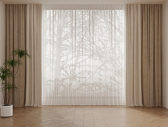 modern curtain cloth curtain 3d model