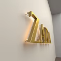 Golden ZARA Sign Wall Decor Mounted on White Wall with Modern Lighting