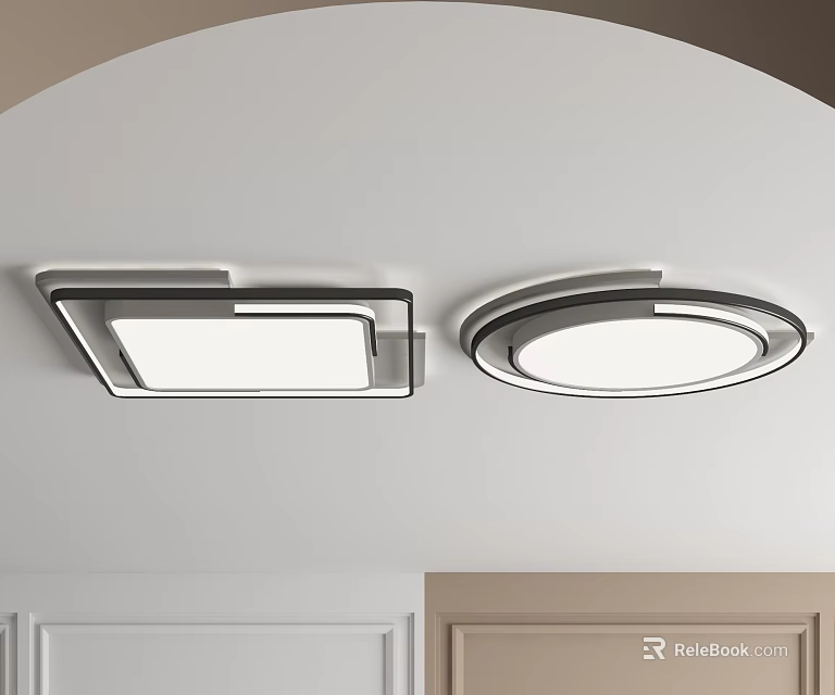 Square And Round Modern Ceiling Lights For Home 3d model