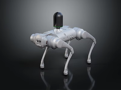 Intelligent Quadruped Robot Featuring Mechanical Legs Top Sensor And Reflective Surface 3d model