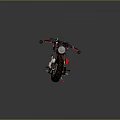 YAMAHA Custom Motorcycle With Red And Black Body Exposed Engine And Thick Tires