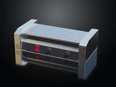 Modern Electric Stove With Metallic Heating Elements Control Panel Buttons And Red Indicator Light 3d model