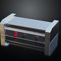 Modern Electric Stove With Metallic Heating Elements Control Panel Buttons And Red Indicator Light 3d model