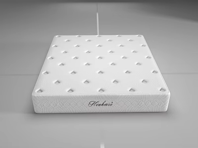 White Flokati Mattress With Diamond Pattern Soft Surface For Comfortable Sleep 3d model