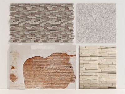 Modern background wall brick wall 3d model