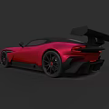 Red Sports Car With Black Rear Spoiler Sleek Exterior And Black Wheels