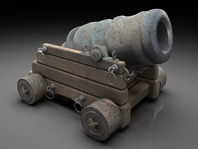 Medieval riprap artillery cannon vintage cannon 3d model