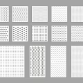 White Perforated Panels Showcasing Various Different Hole Patterns And Designs