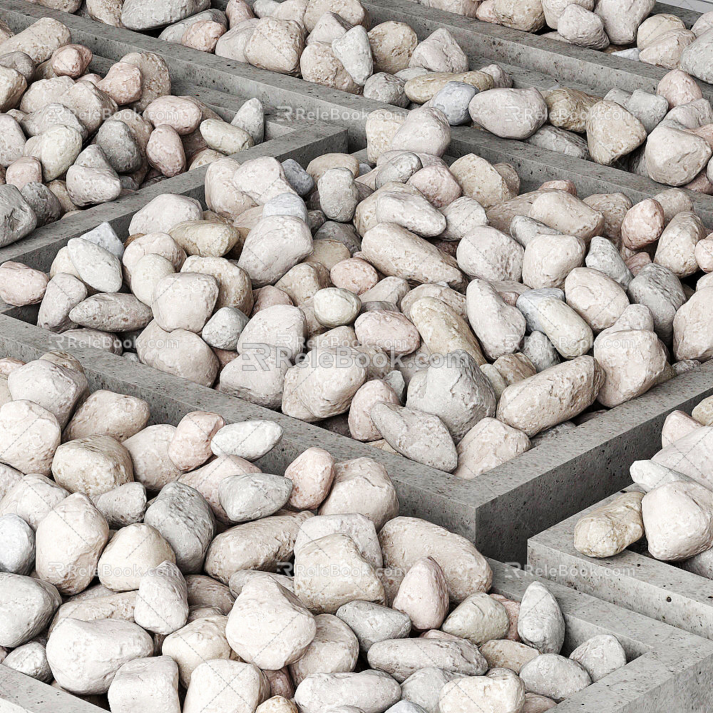 Modern Stone Pebbles Stone Stone Combination Stone Garden Stone Pebbles Stone Garden Stone Stone Paving 3d model