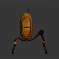 Creative Mechanical Creature With Orange Body And Brown Legged Structure 3d model