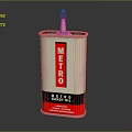 Metro Rubber Cement White Can With Red Cap And Label Design 3d model