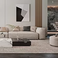 Modern sofa coffee table combination 3d model
