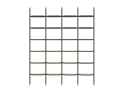 Modern Open Shelf Bookcase With Multi Layer Wooden Shelves And Metal Frame 3d model