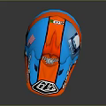 Red Blue Tactical Weapon Helmet with Visor and Number 20 Design Feature