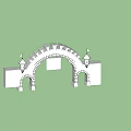 Medieval Style Arched Entrance Gate With Decorative Towers And Crenellations
