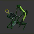 Black and Green Fitness Equipment With Adjustable Seat And Weight Plate