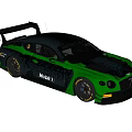 Green And Black High Performance Race Car With Mobil 1 Logo And Rear Wing