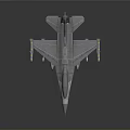 Detailed 3D Rendered Aerospace Fighter Jet with Sharp Nose Transparent Cockpit and Missile Mounts